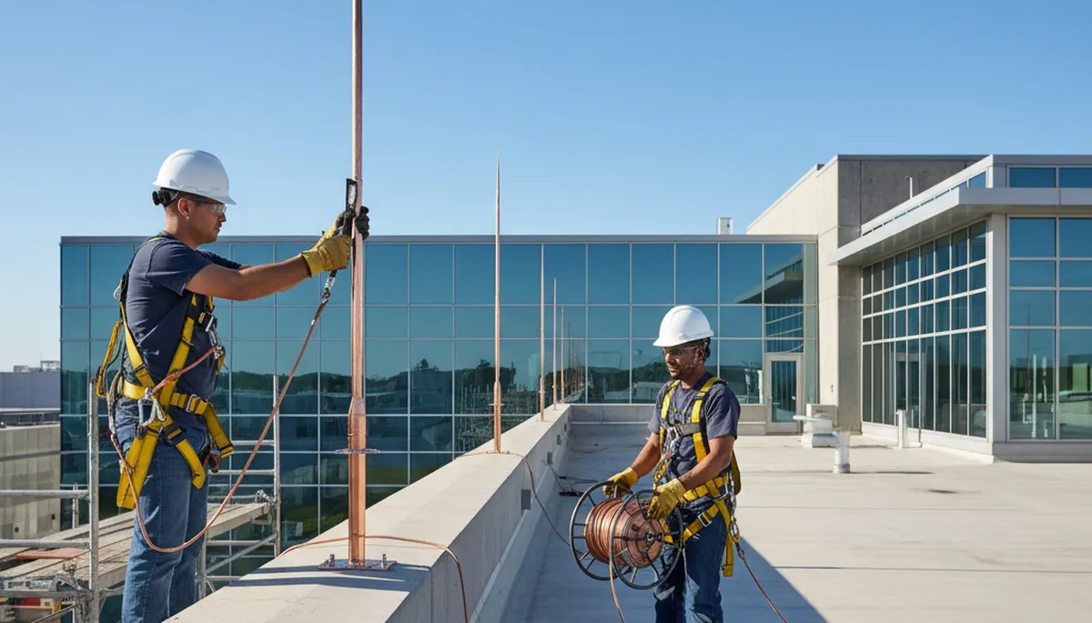 Waltham, MA tree service installing lightning protection system to protect trees