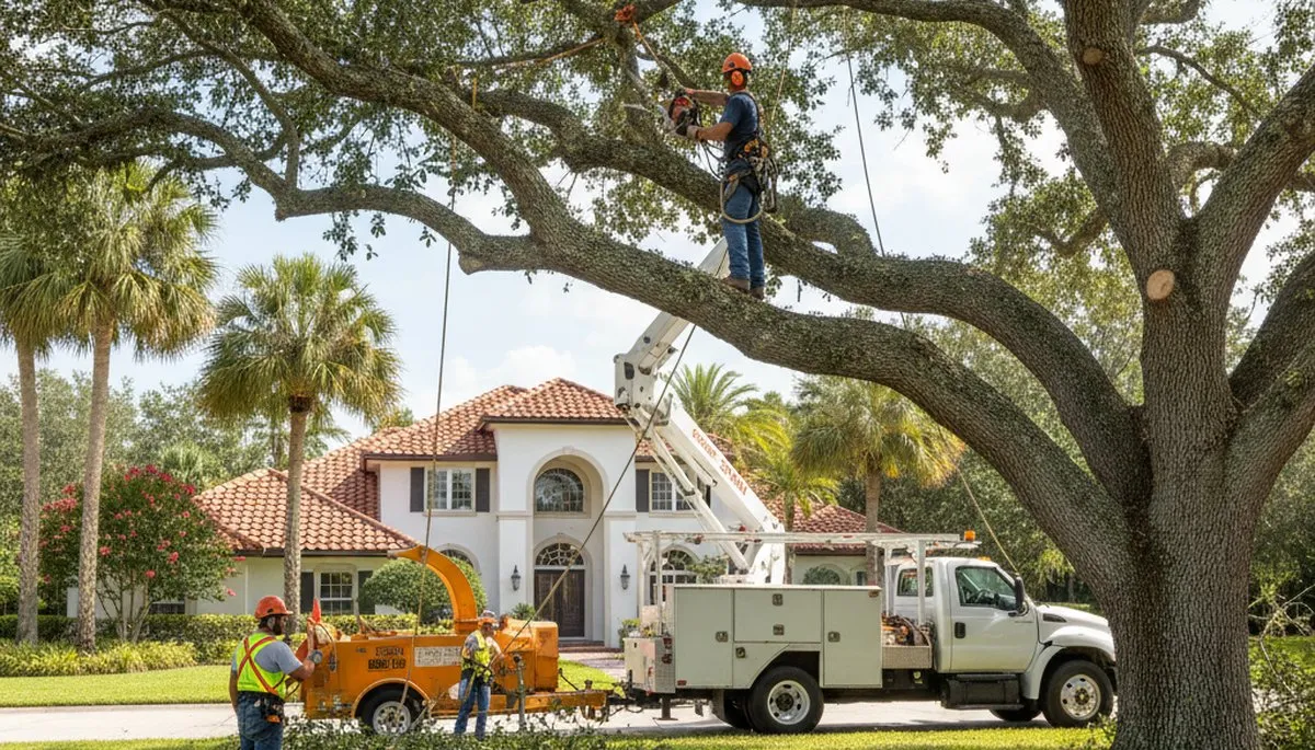 Tree service crew in Waltham, MA providing professional tree removal and cleanup
