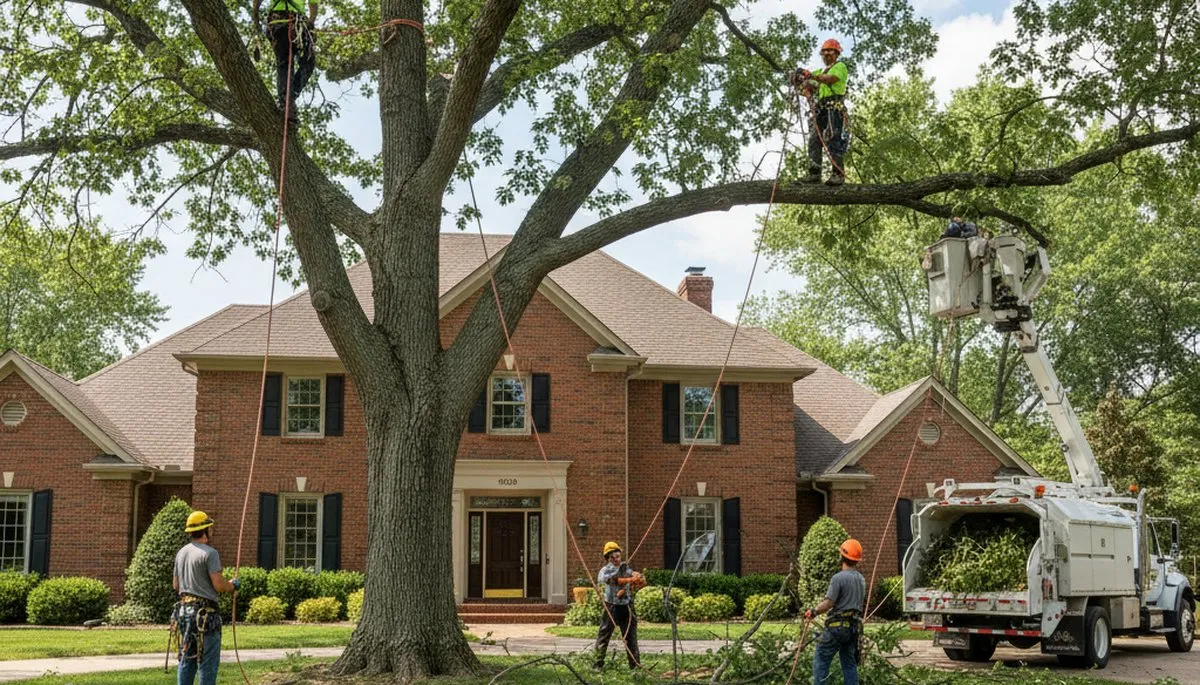 Tree service crew in Waltham, MA providing professional tree removal and trimming assistance