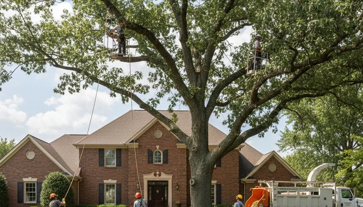 Tree service crew in Waltham, MA providing professional tree removal and trimming assistance
